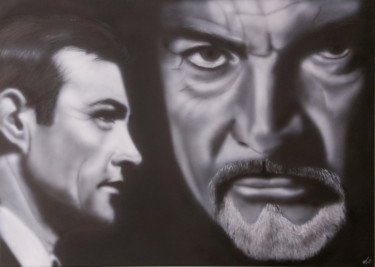 Painting titled "Connery ..young and…" by Matthias Lietz, Original Artwork, Airbrush