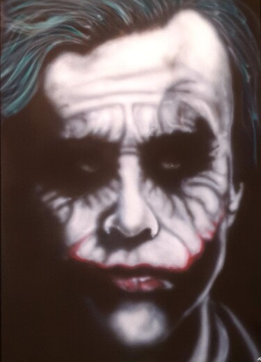 Malarstwo zatytułowany „Joker III” autorstwa Matthias Lietz, Oryginalna praca, Natryskiwacz Zamontowany na Drewniana rama no…