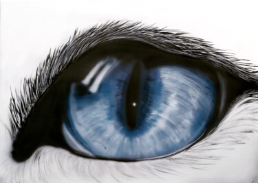 Painting titled "Auge 2022" by Matthias Lietz, Original Artwork, Airbrush