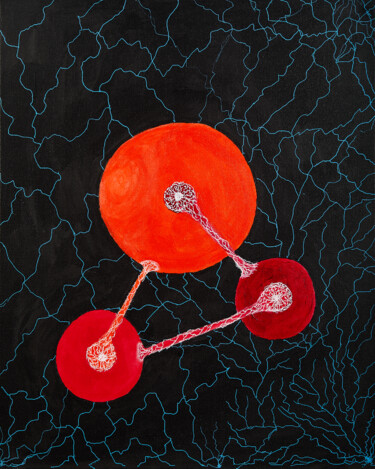 Malarstwo zatytułowany „Connections” autorstwa Troy Wilson-Ripsom, Oryginalna praca, Akryl Zamontowany na Drewniana rama nos…