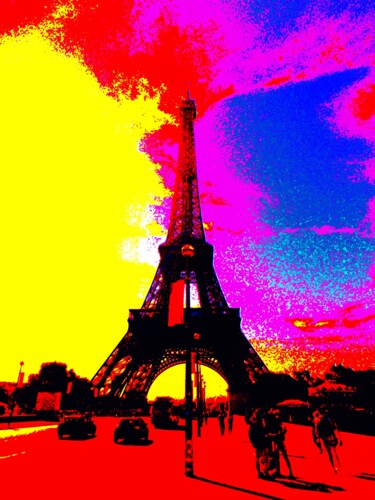 Photography titled "Eiffel Tower Enhanc…" by Troy Wilson-Ripsom, Original Artwork, Manipulated Photography