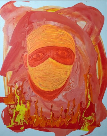 Painting titled "The Hell of a Pande…" by Troy Wilson-Ripsom, Original Artwork, Acrylic Mounted on Wood Stretcher frame