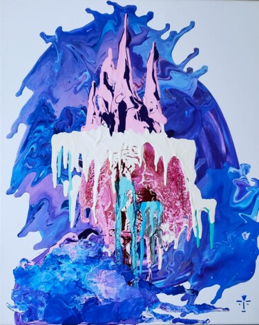 Malarstwo zatytułowany „Surreal Castle in a…” autorstwa Troy Wilson-Ripsom, Oryginalna praca, Akryl Zamontowany na Drewniana…