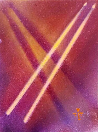 Pintura titulada "Four Sticks" por Troy Wilson-Ripsom, Obra de arte original, Acrílico Montado en Bastidor de camilla de mad…