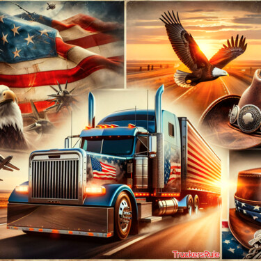 Digitale Kunst mit dem Titel "American Pride Seri…" von Truckersrule, Original-Kunstwerk, KI-generiertes Bild