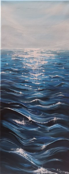Painting titled "Sea" by Aliaksandra Tsesarskaya, Original Artwork, Acrylic