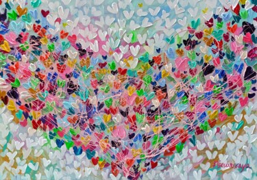 绘画 标题为“LOVE IS LOVE - colo…” 由Aliaksandra Tsesarskaya, 原创艺术品, 丙烯 安装在木质担架架上