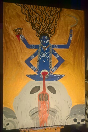 Schilderij getiteld "Kali 100 x 70 cm" door Bebi Kali, Origineel Kunstwerk, Acryl