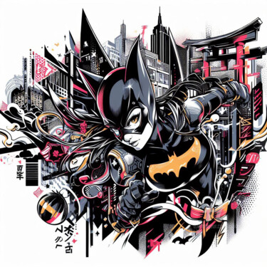 Artes digitais intitulada "Batgirl au pays du…" por Tsuiho, Obras de arte originais, Imagem gerada por IA