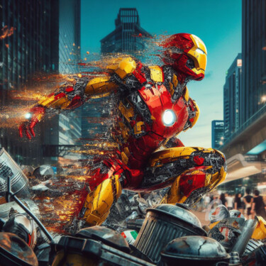 Digital Arts titled "Iron man dislocation" by Tsuiho, Original Artwork, AI generated image