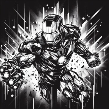 "Graphical iron man" başlıklı Dijital Sanat Tsuiho tarafından, Orijinal sanat, AI tarafından oluşturulan görüntü