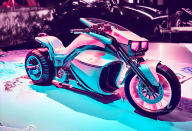 Arts numériques intitulée "Une moto qui vaut l…" par Tsuiho, Œuvre d'art originale, Image générée par l'IA