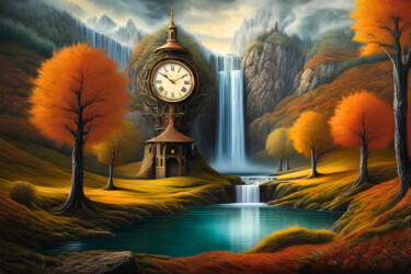 「Clock Beauty」というタイトルのデジタルアーツ Tucari Pによって, オリジナルのアートワーク, デジタル絵画