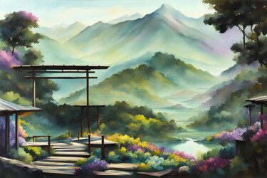 Digital Arts titled "Meditation Nature" by Tucari P, Original Artwork, Digital Painting