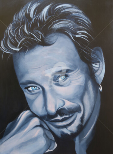 ▷ Johnny Hallyday sur vinyle par PyB, 2022, Peinture