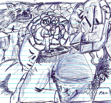 "perro-de-la-guerra.…" başlıklı Tablo William Padilla tarafından, Orijinal sanat, Mürekkep