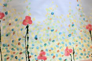 Ζωγραφική με τίτλο "Spring Flowers" από Tzina Tsaou, Αυθεντικά έργα τέχνης, Ακρυλικό