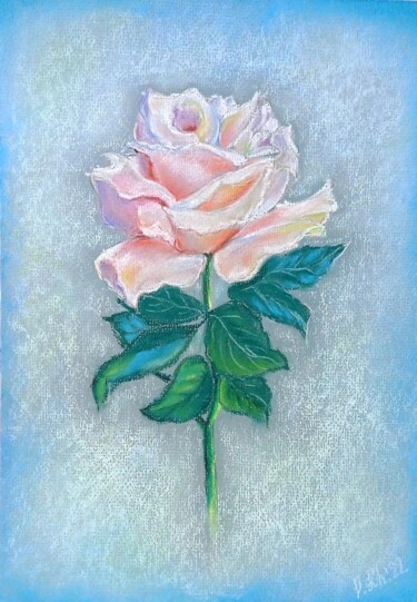 Painting titled "Роза" by Valentina Khudyakova, Original Artwork, Pastel