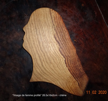 제목이 ""Visage de femme pr…"인 조형물 Serge Uebersax로, 원작, 나무