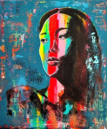Картина под названием "Dreamy" - Ugo Damiani, Подлинное произведение искусства, Акрил Установлен на Деревянная рама для носи…