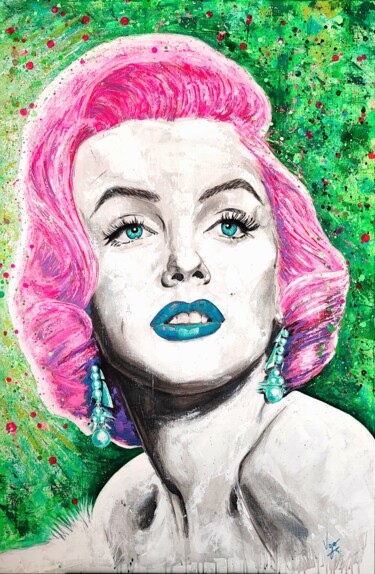 Malarstwo zatytułowany „MM Pink” autorstwa Ugo Damiani, Oryginalna praca, Akryl Zamontowany na Drewniana rama noszy