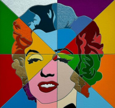 「Marilyn's Rainbow」というタイトルの製版 Ugo Nespoloによって, オリジナルのアートワーク, スクリーン印刷