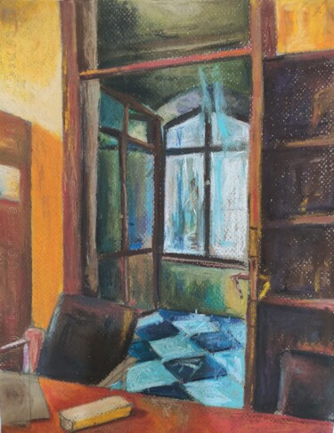 Schilderij getiteld "Interior2019" door Uğur Ergül, Origineel Kunstwerk, Pastel