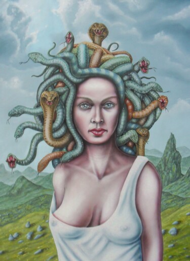 Malarstwo zatytułowany „Medusa II” autorstwa Uko Post, Oryginalna praca, Olej
