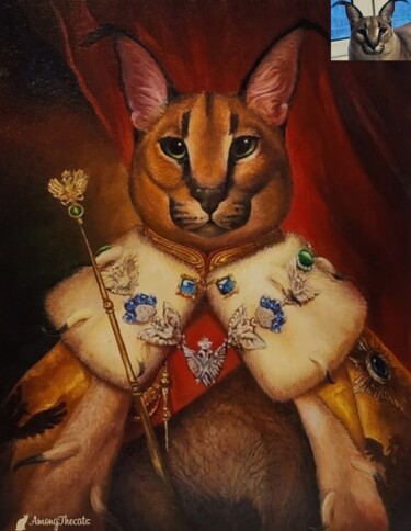Картина под названием "Большой Русский Кот" - Юлия Багрова (AmongTheCats), Подлинное произведение искусства, Масло Установле…