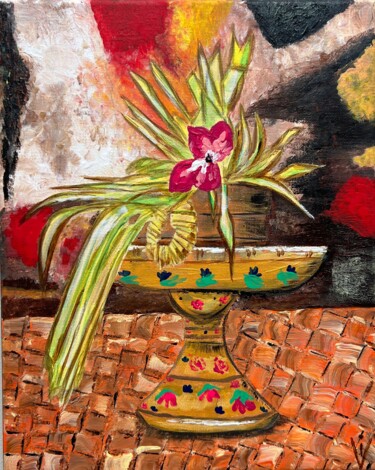 Painting titled "Bali ceremony" by Iuliia Dobrovolskaia, Original Artwork, Acrylic