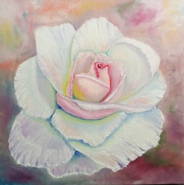 Peinture intitulée "Delicate rose" par Ulia Vasina, Œuvre d'art originale, Huile Monté sur Châssis en bois