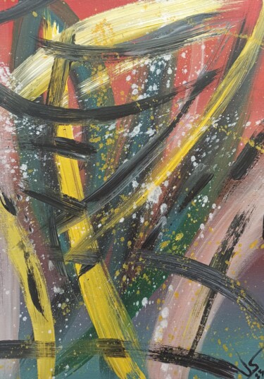 Картина под названием "Abstract Graffiti o…" - Uliana Saiapina, Подлинное произведение искусства, Акрил Установлен на Деревя…