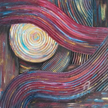 Картина под названием "Geometry abstractio…" - Uliana Saiapina, Подлинное произведение искусства, Гипс Установлен на Деревян…