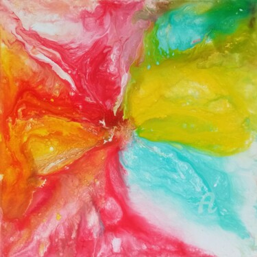 Pittura intitolato "Bright colorful lit…" da Uliana Saiapina, Opera d'arte originale, Acrilico Montato su Telaio per barella…