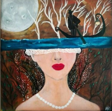 Pintura intitulada "Aklımın sularında" por Ülkü İSpirli, Obras de arte originais, Acrílico