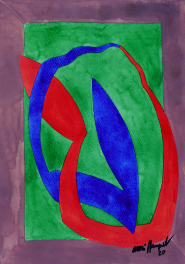 Malerei mit dem Titel "Ohne Titel 118 I" von Ulli Heupel, Original-Kunstwerk, Aquarell