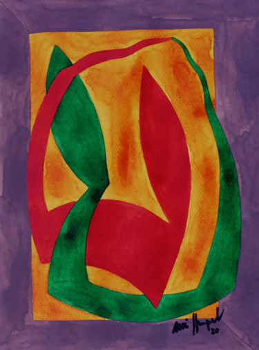 Malerei mit dem Titel "Ohne Titel 121 IV" von Ulli Heupel, Original-Kunstwerk, Aquarell