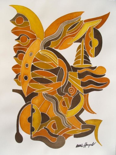 Pintura titulada "Phoenix" por Ulli Heupel, Obra de arte original, Oleo