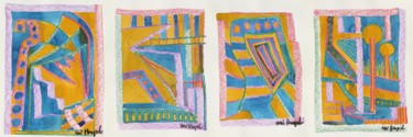 Painting titled "Four Spaces III  Set" by Ulli Heupel, Original Artwork
