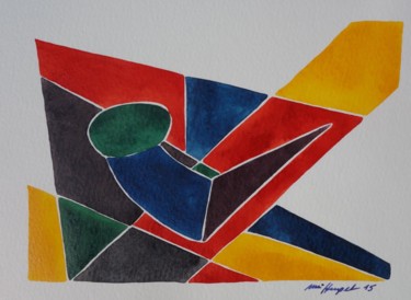 Malerei mit dem Titel "Ohne Titel III" von Ulli Heupel, Original-Kunstwerk, Aquarell