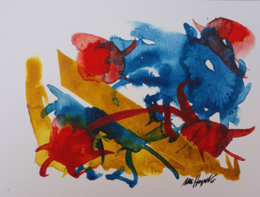 Painting titled "Ohne Ende II" by Ulli Heupel, Original Artwork, Watercolor