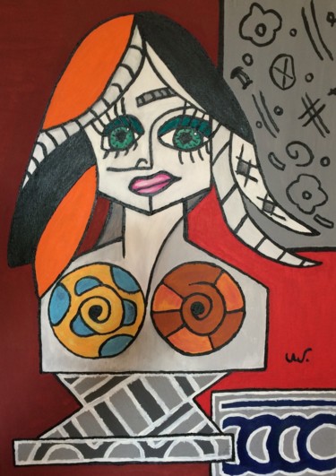 Malerei mit dem Titel "Lucky woman" von Ullke, Original-Kunstwerk, Acryl