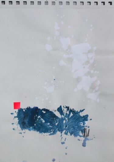 Pittura intitolato "Carré rouge brume b…" da Eric Ullrich, Opera d'arte originale, Acrilico