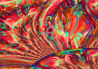 Digitale Kunst mit dem Titel "Farbenmeer" von Ulrike Kröll, Original-Kunstwerk, Digitale Malerei