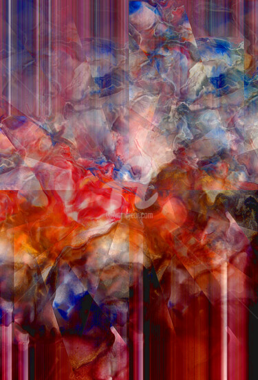 Digitale Kunst mit dem Titel "Hortensienblüten" von Ulrike Kröll, Original-Kunstwerk, Digitale Malerei