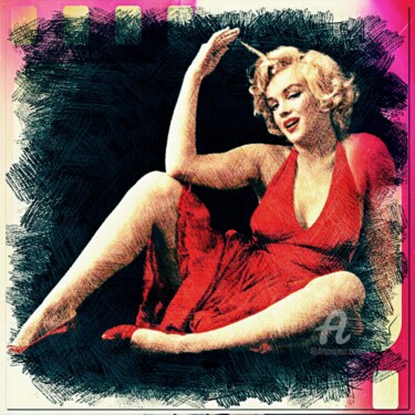 Digitale Kunst getiteld "Marilyn Monroe " wo…" door Ivan Venerucci, Origineel Kunstwerk, Digitaal Schilderwerk