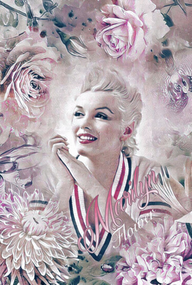 Digital Arts titled "Marilyn Flower" by Ivan Venerucci, Original Artwork, Digital Painting