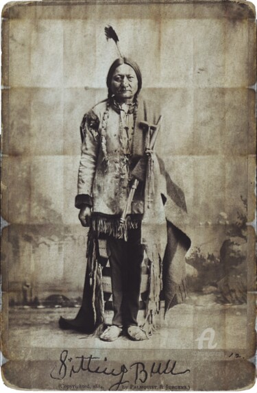 数字艺术 标题为“Sitting Bull eterna…” 由Ivan Venerucci, 原创艺术品, 2D数字工作