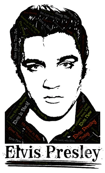 Digital Arts με τίτλο "Elvis Presley tribu…" από Ivan Venerucci, Αυθεντικά έργα τέχνης, Ψηφιακή ζωγραφική