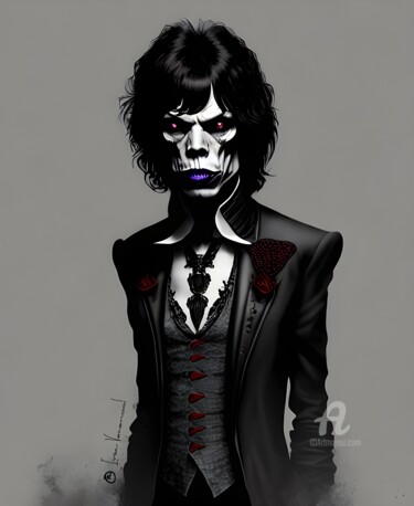 Digitale Kunst getiteld "Mick Jagger Gothic" door Ivan Venerucci, Origineel Kunstwerk, Digitaal Schilderwerk